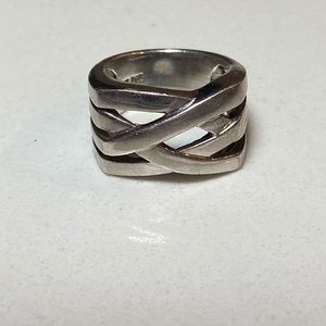 Gorgeous 925 Silver Ring-Thick Interlacing Pattern